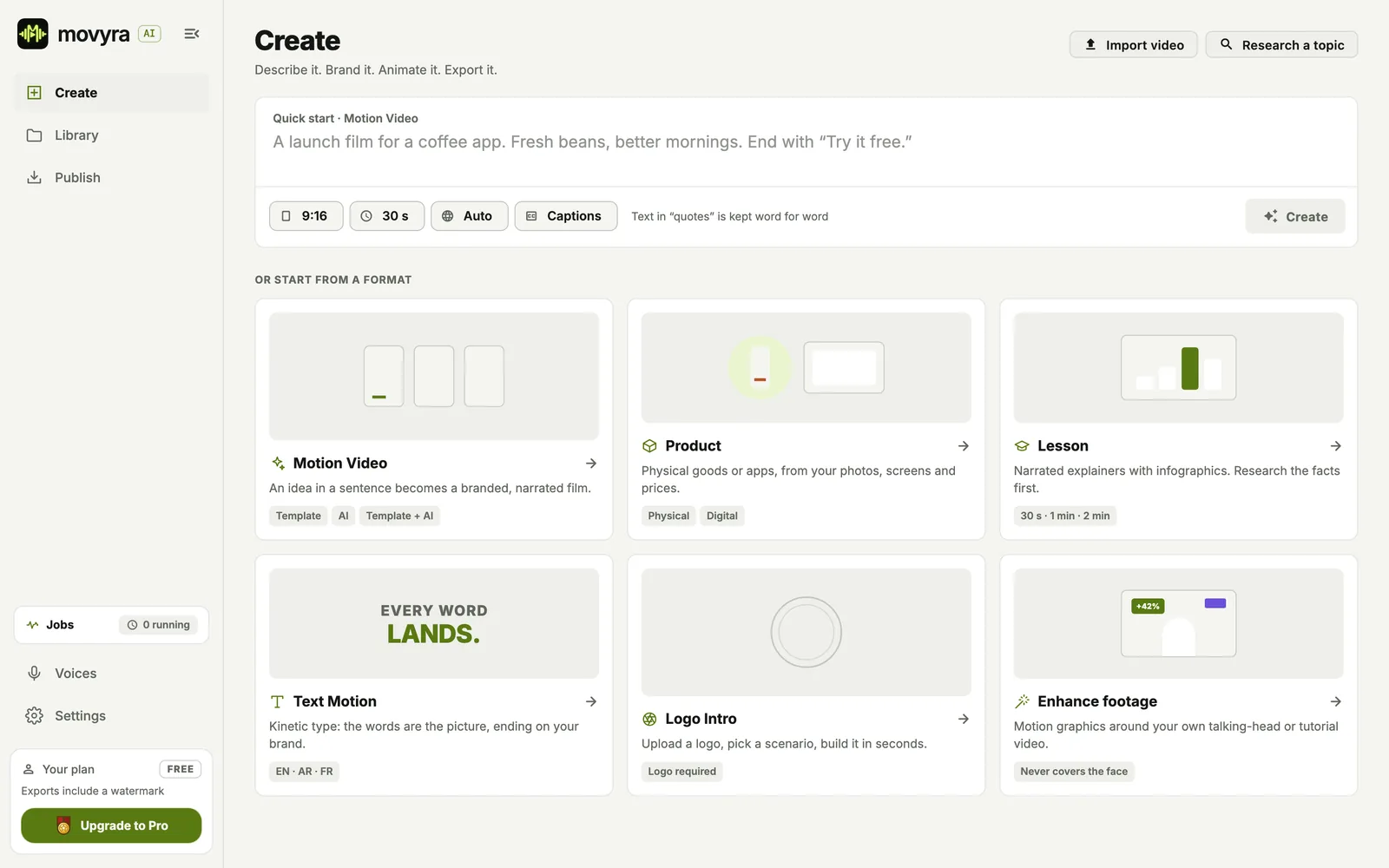 Home: Every way to create, one screen.